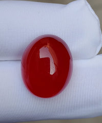 عقيق أحمر طبيعي من اليمن - عقيق أحمر كابوشون يماني - 16 قيراط