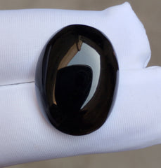 جازة مشكي عقيق طبيعي من اليمن - كابوشون عقيق يماني أسود - 23 قيراط