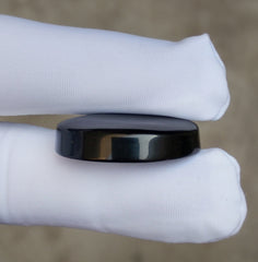 جازة مشكي عقيق طبيعي من اليمن - كابوشون عقيق يماني أسود - 34 قيراط