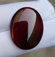 جازة مشكي عقيق طبيعي من اليمن - كابوشون عقيق يماني أسود - 24 قيراط