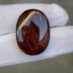 كابوشون عقيق 34 قيراط - عقيق السليماني - 20 × 26 ملم