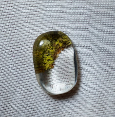 حجر الكوارتز الشبح الطبيعي 21 قيراط - كوارتز الشبح - 19 × 25 مم