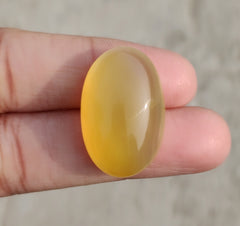 37.7ct Natural Carnelian Gemstone- Yellow Aqeeq - 18x28mm