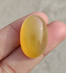 37.7ct Natural Carnelian Gemstone- Yellow Aqeeq - 18x28mm