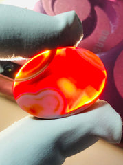 كابوشون عقيق 34 قيراط - عقيق السليماني - 31 × 22 ملم