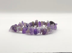 Freeform Natual Amethyst Strech Bracelet