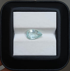 2.5ct Natural Pear-Shaped Aquamarine Gemstone - March Birthstone - 12.8x8x4.2mm