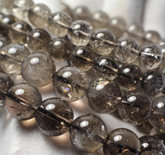 سوار من أحجار الكوارتز الكريمة من الذهب الأسود الطبيعي الأصلي من Azeztulite عالي التردد، مقاسات 9.5-10.5 ملم