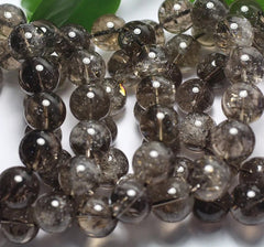 سوار من أحجار الكوارتز الكريمة من الذهب الأسود الطبيعي الأصلي من Azeztulite عالي التردد، مقاسات 9.5-10.5 ملم