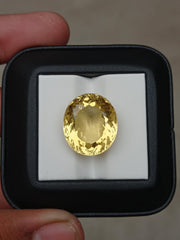 20.3ct Oval Faceted Citrine For Sale - November Birthstone - 19x16.5x10.5mm