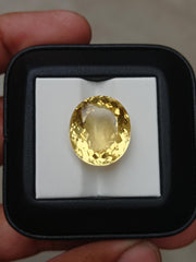 20.3ct Oval Faceted Citrine For Sale - November Birthstone - 19x16.5x10.5mm