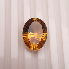 16.1 قيراط من السترين الطبيعي الشفاف بأفضل جودة للبيع - السترين الذهبي - حجر بخت شهر نوفمبر - 19x14x10mm