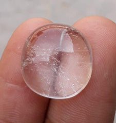 21 قيراط دور النجف - لؤلؤة النجف كابوشون - حجر بخت شهر أبريل - كوارتز كريستال روك - 18x17.5 ملم