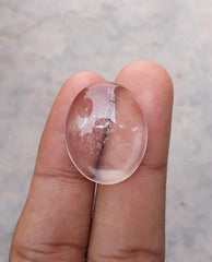 كابوشون دور النجف 25.6 قيراط - حجر بخت شهر أبريل - كريستال روك - 25x21 ملم