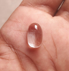 6.1 قيراط دور النجف - لؤلؤة النجف كابوشون شفاف - حجر بخت شهر أبريل - كوارتز كريستال روك - 14x9 ملم