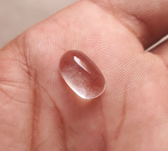 6.1 قيراط دور النجف - لؤلؤة النجف كابوشون شفاف - حجر بخت شهر أبريل - كوارتز كريستال روك - 14x9 ملم