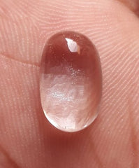 6.1 قيراط دور النجف - لؤلؤة النجف كابوشون شفاف - حجر بخت شهر أبريل - كوارتز كريستال روك - 14x9 ملم