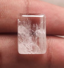 20.8 قيراط دور النجف - لؤلؤة النجف شبه شفافة - حجر بخت شهر أبريل - كوارتز كريستال روك - 19 × 13 ملم