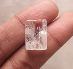 20.8 قيراط دور النجف - لؤلؤة النجف شبه شفافة - حجر بخت شهر أبريل - كوارتز كريستال روك - 19 × 13 ملم