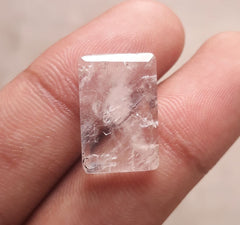 16.2 قيراط دور النجف - لؤلؤة النجف شبه شفافة - حجر بخت شهر أبريل - كوارتز كريستال صخري -20x13 ملم