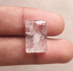 16.2 قيراط دور النجف - لؤلؤة النجف شبه شفافة - حجر بخت شهر أبريل - كوارتز كريستال صخري -20x13 ملم