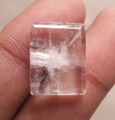 دور النجف 21 قيراط - لؤلؤة النجف شبه شفافة - حجر بخت شهر أبريل - كوارتز كريستال صخري -20 × 16 ملم