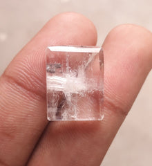 دور النجف 21 قيراط - لؤلؤة النجف شبه شفافة - حجر بخت شهر أبريل - كوارتز كريستال صخري -20 × 16 ملم