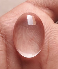 22.55 قيراط دور النجف - لؤلؤة النجف كابوشون شفاف - حجر بخت شهر أبريل - كوارتز كريستال روك - 25 × 18 ملم