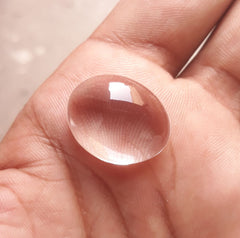 22.9ct Dur e Najaf - Pearl of Najaf Cabochon Transparent - April Birthstone - Rock Crystal Quartz -18x15mm
