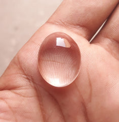 22.9ct Dur e Najaf - Pearl of Najaf Cabochon Transparent - April Birthstone - Rock Crystal Quartz -18x15mm