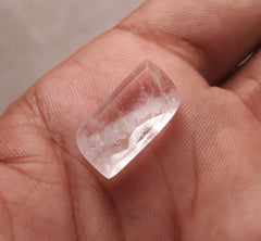 13.7 قيراط دور النجف - لؤلؤة النجف شبه شفافة - حجر بخت شهر أبريل - كوارتز كريستال صخري -20x11 ملم