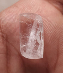 13.7 قيراط دور النجف - لؤلؤة النجف شبه شفافة - حجر بخت شهر أبريل - كوارتز كريستال صخري -20x11 ملم