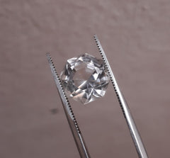 6.9ct Dur e Najaf - Pearl of Najaf Fancy Cut Transparent - April Birthstone - Rock Crystal Quartz -12x11mm