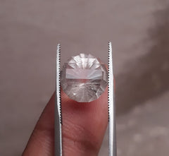 7.8 قيراط دور النجف - لؤلؤة النجف الفاخرة المقطوعة الشفافة - حجر بخت شهر أبريل - الكوارتز الكريستالي الصخري - 12 × 12 ملم