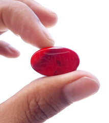 نقش عقيق 18.3 قيراط - عقيق منقوش - يا فاطمة (ع) آيات عربية على العقيق - 24x14 ملم