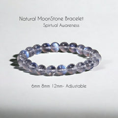 Beautiful BlueSheen MoonStone Gemstone Strech Bracelet