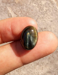 10.3 قيراط كابوشون عين الصقر، عين الصقر، عين النمر الأزرق، الأسبستوس الأزرق - 12 × 16 ملم