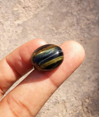 22.2 قيراط كابوشون عين الصقر، عين الصقر، عين النمر الأزرق، الأسبستوس الأزرق - 20 × 15 ملم