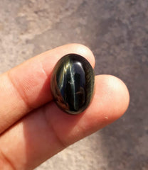 22.2 قيراط كابوشون عين الصقر، عين النمر الأزرق، الأسبستوس الأزرق - 20 × 15 ملم