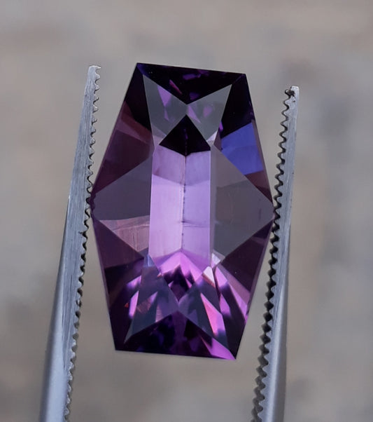10.3ct Amethyst Fancy Cut from Brazil - February Birthstone -16.5x11x9.8m