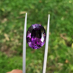13.6ct Amethyst Fancy Cut from Brazil - Natural Amethyst Crystal - 16x12x10mm