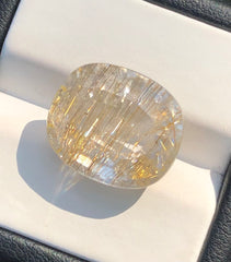 16 قيراط 5A كوارتز روتيل ذهبي ذو أوجه