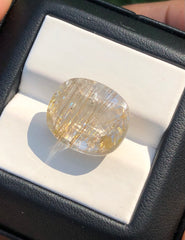 16 قيراط 5A كوارتز روتيل ذهبي ذو أوجه