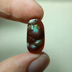 Rare Agate De Feugo - Rare Purple Green Fire Agate Oval Shape