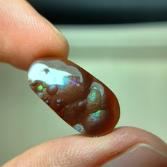 Rare Agate De Feugo - Rare Purple Green Fire Agate Oval Shape