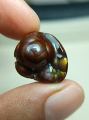 Rainbow Rare Fire Agate Carving - Agate De Feugo