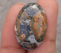 17ct Jasper - Maligano Jasper Cabochon - Jasper Maligano- 26x17.5mm
