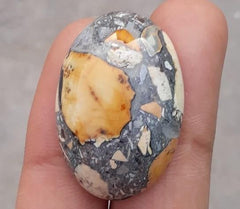 37.5 قيراط جاسبر - ماليجانو جاسبر كابوشون - جاسبر ماليجانو - 29.5 × 20.5 ملم