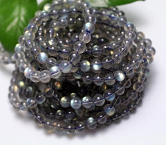 سوار من الأحجار الكريمة اللابرادوريت لمبة مدغشقر الطبيعية، مقاسات 7-8 مم