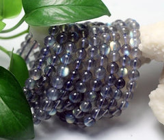 سوار من الأحجار الكريمة اللابرادوريت لمبة مدغشقر الطبيعية، مقاسات 7-8 مم